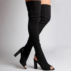 EGO Rivea Knit Cut Out Thigh High Boot (w/photos)✨